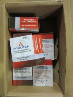 (6) Accutek Liquid Filled Pressure Gauges 30 PSI.