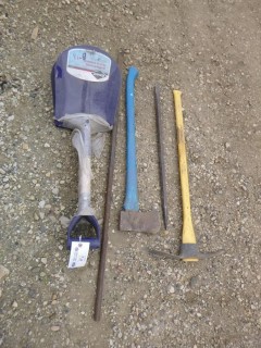 Qty Of (3) Shovels, (1) Pick Axe And (2) Pry Bars