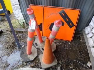 Qty Of Construction Signs, Delineators And Pylons