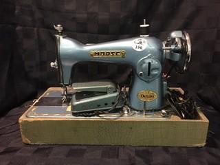 Moose 200 Deluxe Precision Manufactured Sewing Machine in Case.