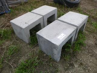 Qty Of 19 3/4in X 16 1/4in X 16in Cement Structures