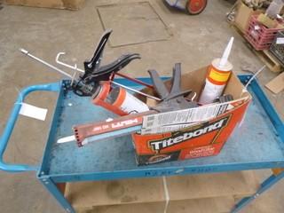 Qty Of (3) Caulking Guns C/w Misc Supplies