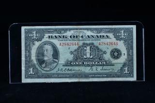 1935 Canada One Dollar Bank Note A2842644.