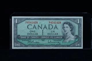 1954 Canada One Dollar Bank Note B/F4541428.