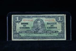 1937 Canada Rare Osborne Signature One Dollar Bank Note B/A7371775.