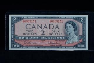 1954 Canada 2 Dollar Bank Note G/R0905151.