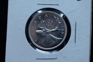 1961 Canada 25 Cent Coin - Uncirculated.