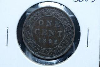 1892 Canada One Cent Coin.