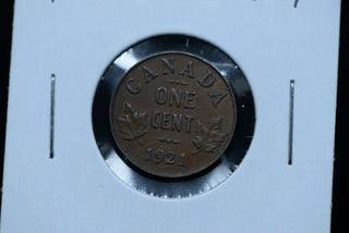 1921 Canada One Cent Coin.