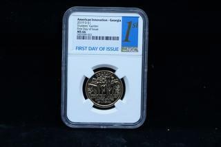 2019D USA Georgia First Day Of Issue One Dollar Coin - Graded MS66.