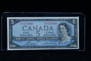 1954 Canada Five Dollar Bank Note R/X7172889.