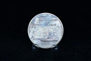 1976 Montreal Olympiad 10 Dollar Silver Coin - Montreal Skyline.