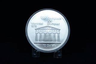 1976 Montreal Olympiad 10 Dollar Silver Coin - Temple.