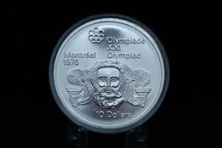 1976 Montreal Olympiad 10 Dollar Silver Coin - Zeus.