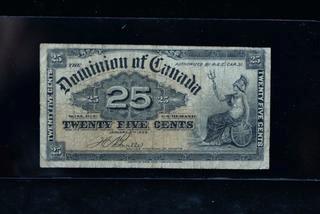 1900 Dominion Of Canada 25 Cent Bank Note.