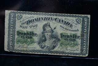 1870 Dominion Of Canada 25 Cent Bank Note.