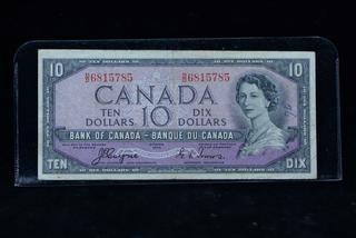 1954 Canada Devil Face 10 Dollar Bank Note D/D6815785.