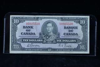 1937 Canada 10 Dollar Bank Note U/D0925530.