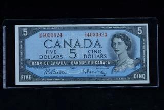 1954 Canada 5 Dollar Bank Note O/S4033924.