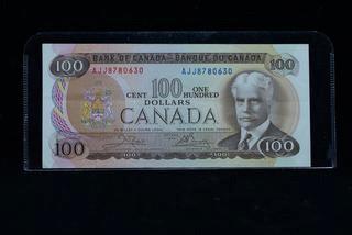 1975 Canada 100 Dollar Bank Note AJJ8780630.