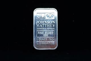 Johnson Matthey Fine Silver .999 One Troy Ounce Bar.