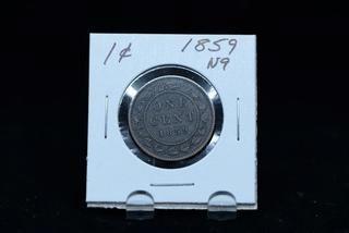 1859 Canada One Cent Coin.