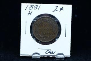 1881H Canada One Cent Coin.