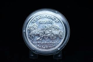 Stagecoach Silver One Troy Ounce .999 Silver.