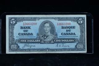 1937 Canada Five Dollar Bank Note C/S3663200.