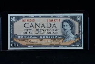 1954 Canada 50 Dollar Bank Note B/H6988705.