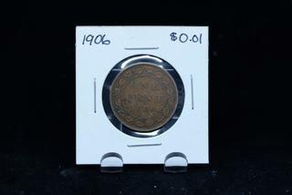 1906 Canada One Cent Coin.