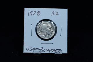 1928 USA 5 Cent Buffalo Nickel.