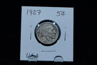 1927 USA 5 Cent Buffalo Nickel.