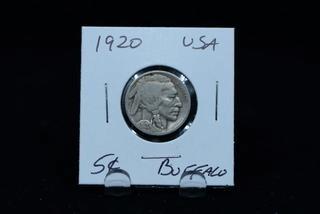 1920 USA 5 Cent Buffalo Nickel.