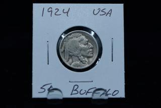 1924 USA 5 Cent Buffalo Nickel.