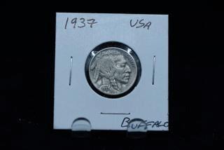 1937 USA 5 Cent Buffalo Nickel.