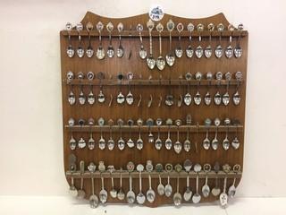 Collector Spoons With Display Rack.