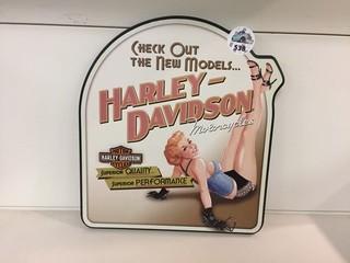 Harley Davidson Wood Sign, Approximately 11" x 13".