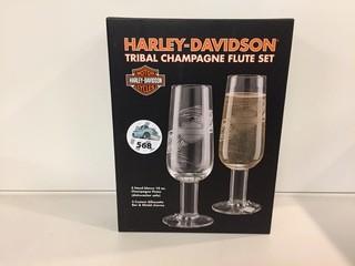 Harley Davidson Tribal Champagne Flute Set.