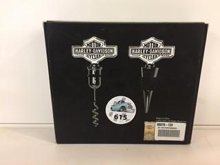 Harley Davidson Wine Stop/Corkscrew Set.