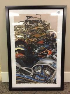 Harley Davidson Framed Picture, 24-1/2" x 36".