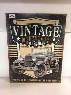 Vintage Originals Service & Repair Tin Sign, 16" x 12-1/2".