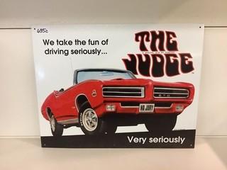 The Judge GTO Tin Sign, 16" 12-1/2"