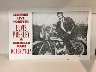 Harley Davidson "Elvis" Print, 22" x 14".