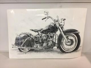 Motorcycle Sketch, 17" x 11".