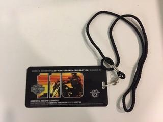 Harley Davidson 110th Anniversary General Admission Ticket.