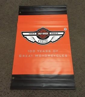 Harley Davidson 100 Years Of Great Motorcycles Banner, 48" x 30"