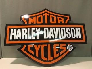 Porcelain Harley Davidson Sign, 21" x 16".