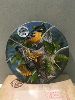 "The Baltimore Oriole" Collector's Plate.