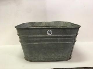 Galvanized Wash Tub, 20-1/2" x 19-1/2" x 19-1/2".